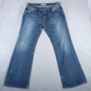 BKE Buckle Jeans Mens 38x32 (Fits 36) Judson Boot Cut Denim Distressed Western
